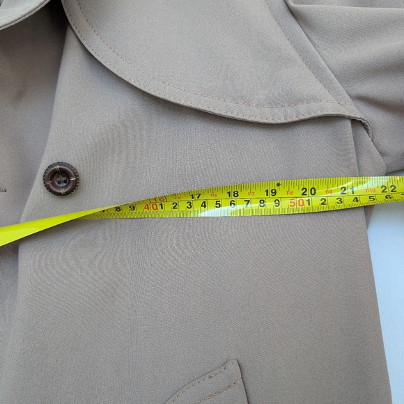 Vintage Nova Check Lined All Weather Khaki Trench Coat Waist Belt Sz 40R Neutral - Picture 9 of 16